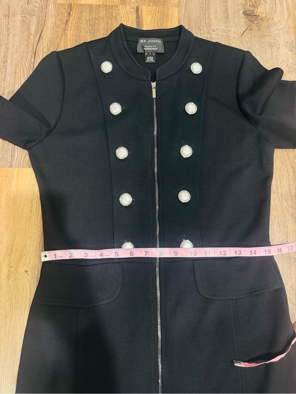 ST JOHN Black Label Milano Military Knit Dress Size 6 Black - Picture 6 of 10